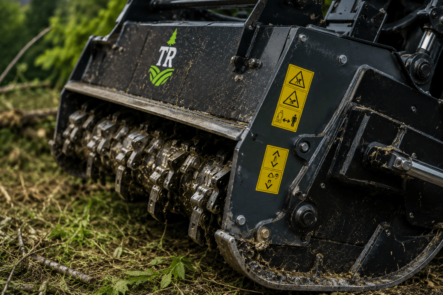 Forstmulcher mit TR-Branding, Detail der Walze